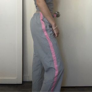Reebok gray/pink track pants